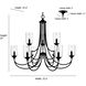 Waddingham 9 Light 35.4 inch Vintage Brass Chandelier Ceiling Light